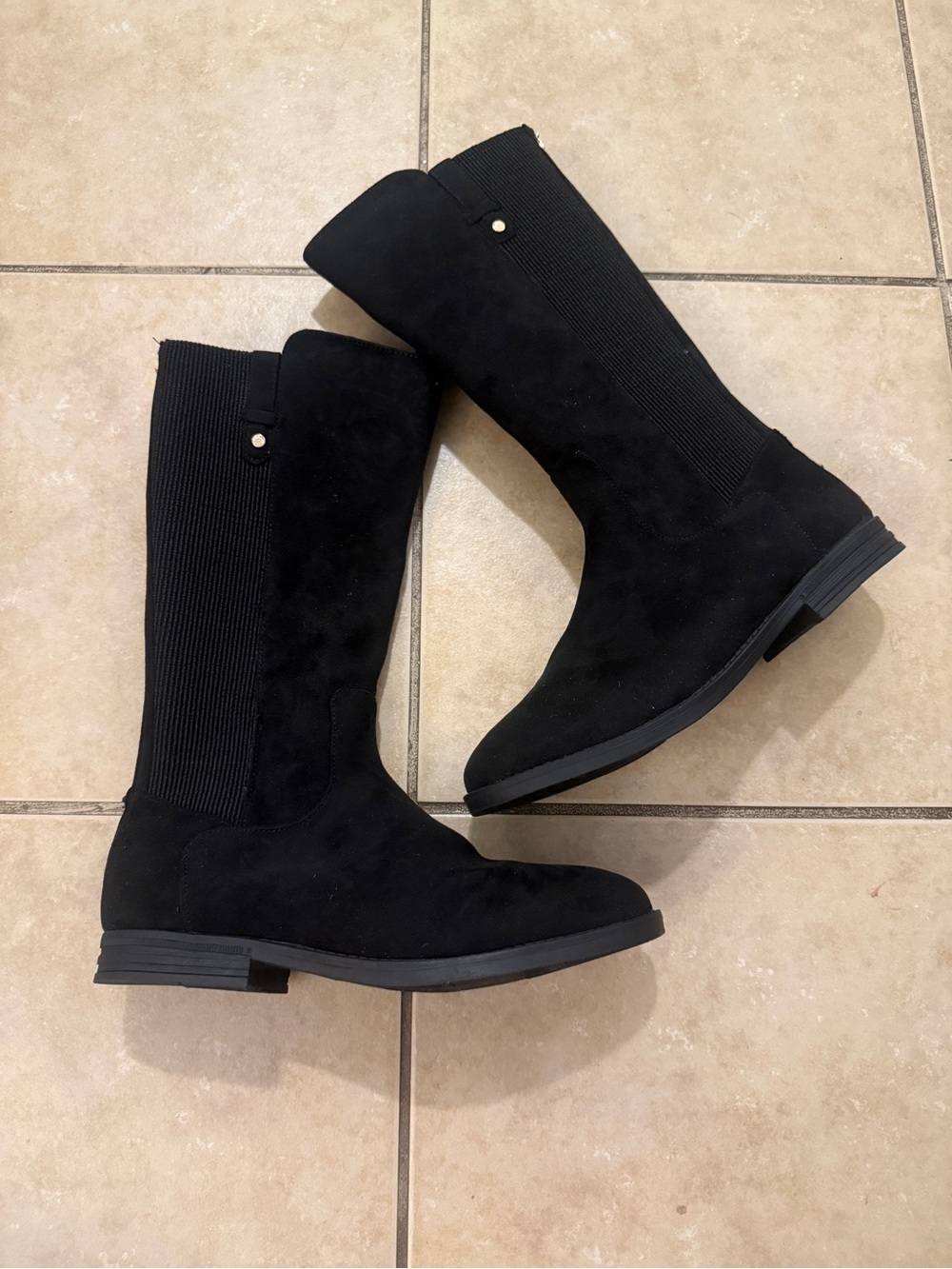 Kenneth Cole Reaction Black Kelly Stretch Suede Knee Boots